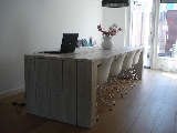 tafel steigerhout blokzijkante + white wash