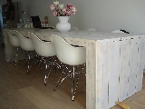 tafel steigerhout blokzijkante + white wash