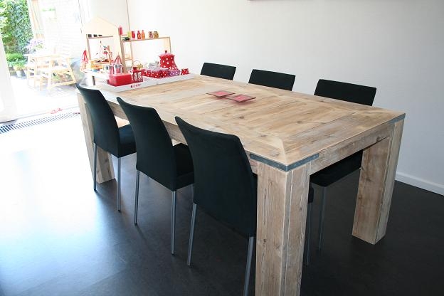 tafel steigerhout 4 poten, blad in verstek