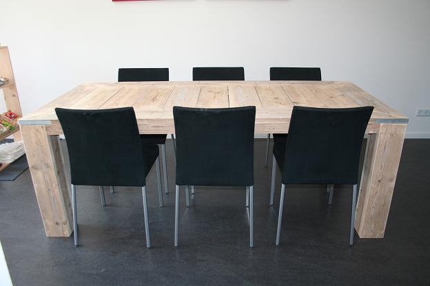 tafel steigerhout 4 poten, blad in verstek
