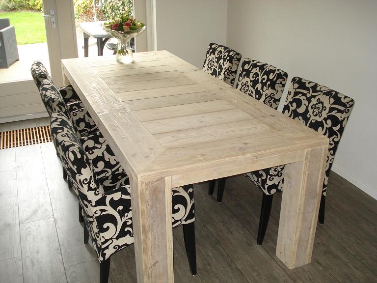 tafel steigerhout 4 poten, blad in verstek