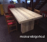 tafel steigerhout met kolompoten