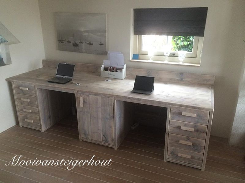 bureau steigerhout