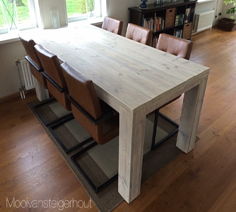 tafel steigerhout 4 poten, + grey wash