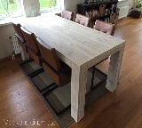 tafel steigerhout 4 poten, + grey wash