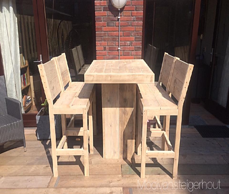bar set van steigerhout