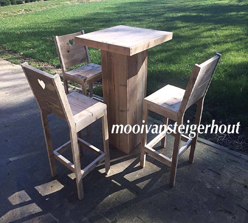 bar set van steigerhout
