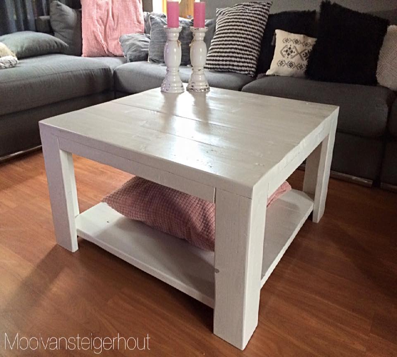 salontafel van steigerhout, wit