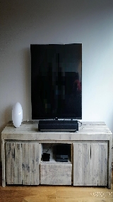 tv meubel van steigerhout.