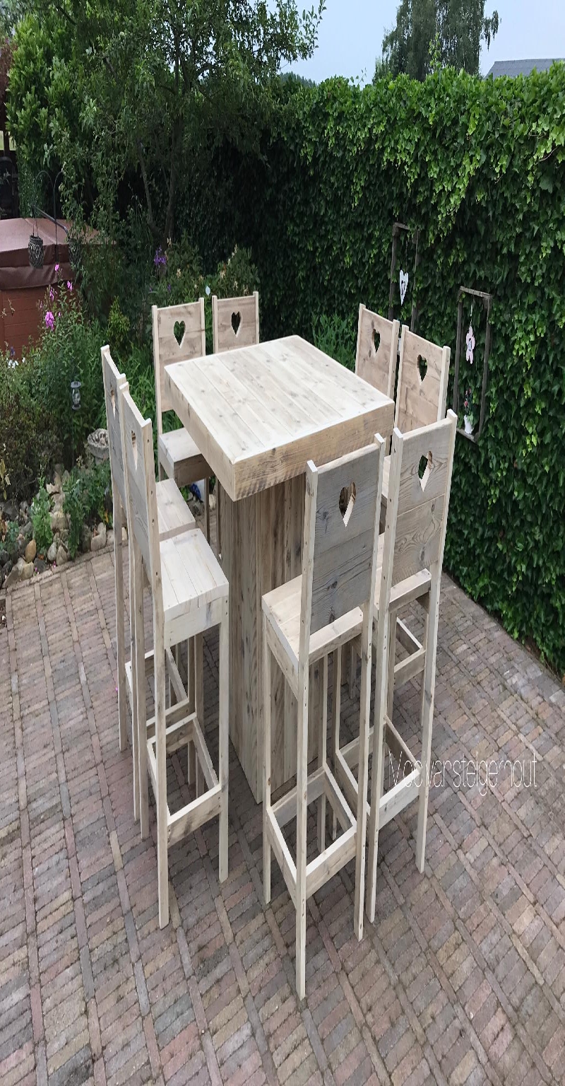barset van steigerhout.