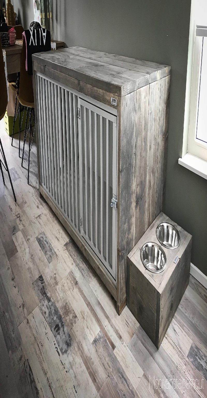 bench van steigerhout.